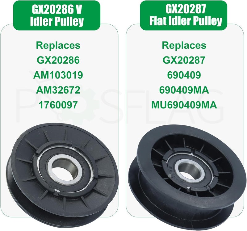 POSFLAG GX20286 V Idler Pulley with GX20287 Idler Pulley Replaces John Deere Pulley GX20286 Pulley, John Deere GX20287 Idler Pulley, 690409MA Pulley, 1760097 for John Deere D140, D155, L130 Tractors - Image 3